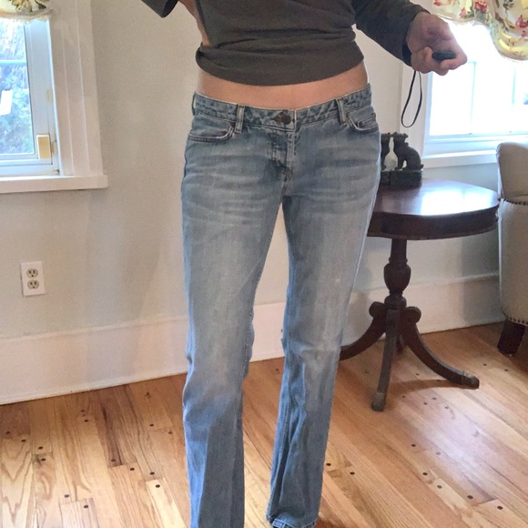 Vintage Bartack faded button fly blue jeans - Picture 3 of 11